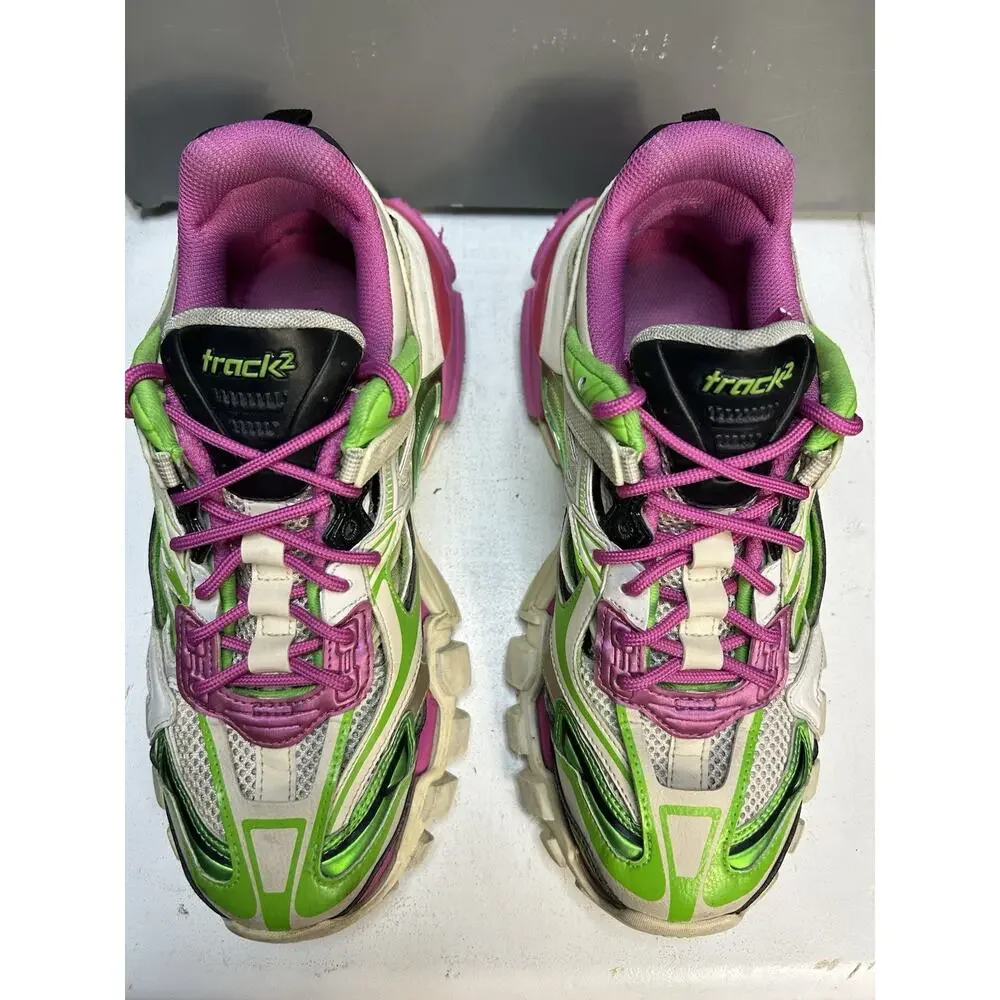 Balenciaga Track 2 Pink Green Sneaker Size 8.5 US Mens